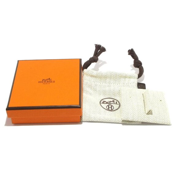 Auth HERMES Mini Mayon - Rose Gold Gray-Beige Hardware None Earrings - Picture 4 of 7